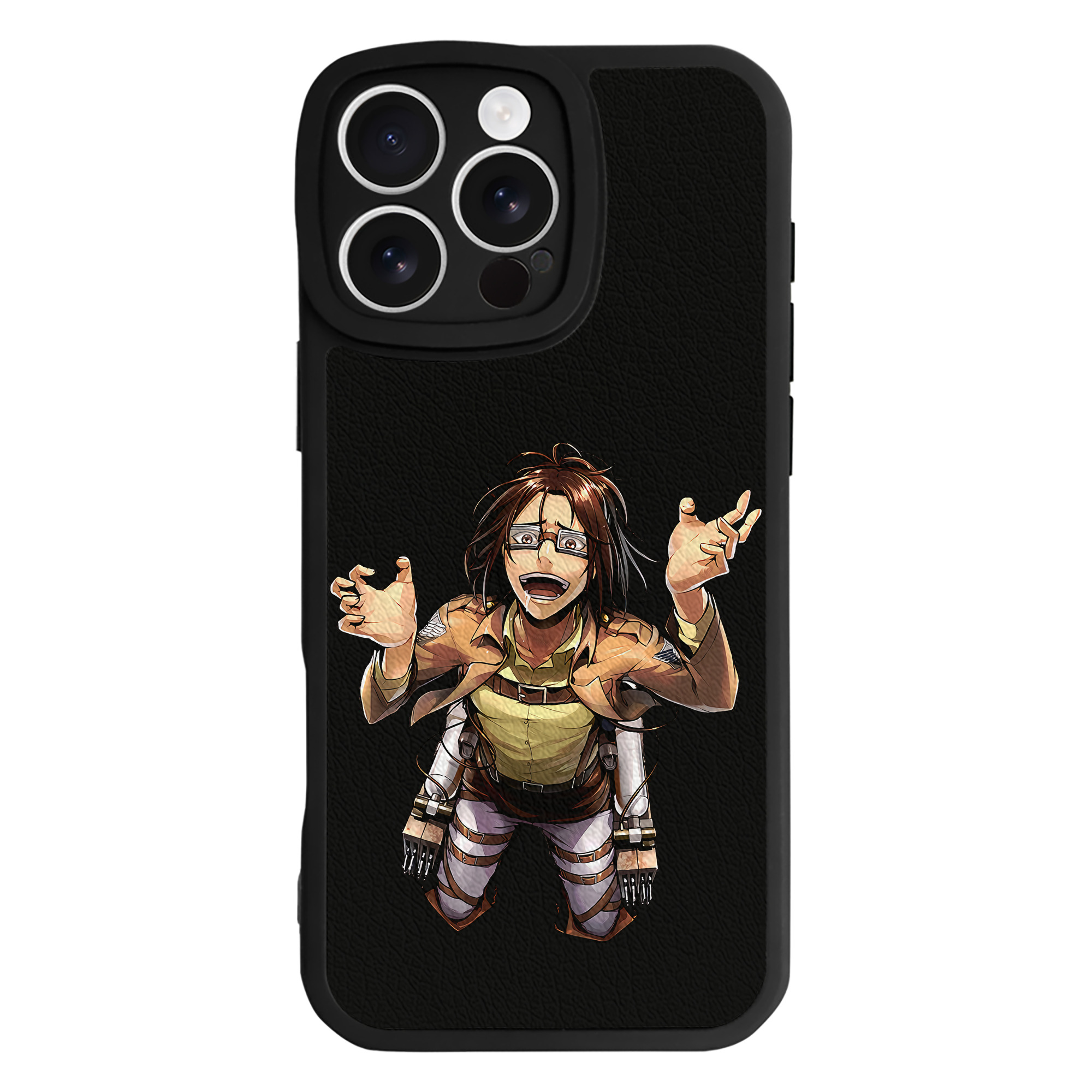 （画像用） 進撃の巨人 ハンジ·ゾエ Attack on Titan Hanji Zoe 【iPhone 16シリーズ対応】シリコンスマホケース（レザー調） 材質：シリコン